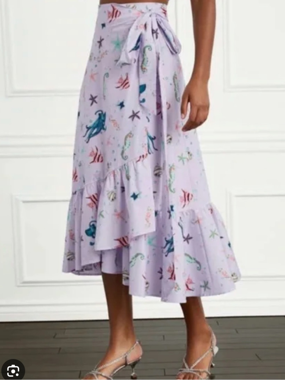 Hill House Mirabel Midi Skirt Sea Creatures Print- Size Small